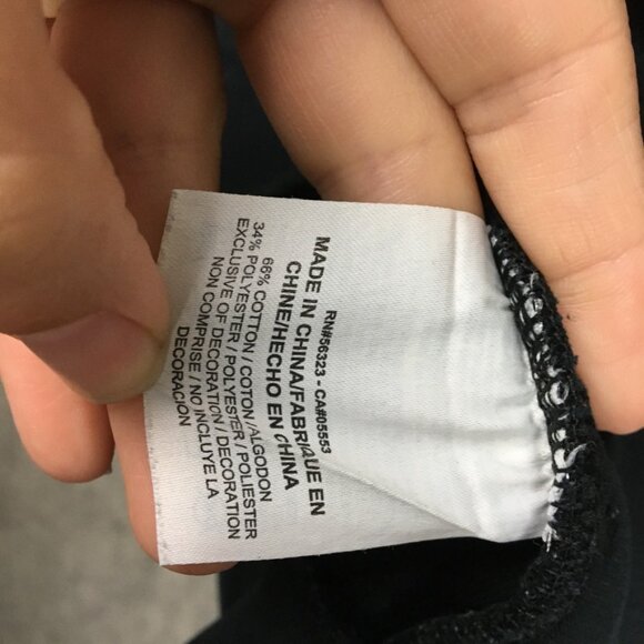 Nike Sweatshirt S Solid Black Kangaroo Pocket Crewneck Raglan Pullover Adult - Picture 9 of 12